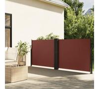 Festnight Auvent latéral rétractable 140x1000 cm Store Latéral Vertical Paravent Rétractable Protection Solaire Brise Vue Rétractable pour Balcon Jardin Terrasse -Marron-140 x 1000 cm