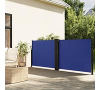 Festnight Auvent latéral rétractable 140x1200 cm Store Latéral Vertical Paravent Rétractable Protection Solaire Brise Vue Rétractable pour Balcon Jardin Terrasse -Bleu-140 x 1200 cm
