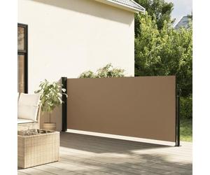Festnight Auvent latéral rétractable 140x600 cm Store Brise Vue Jardin Retractable Store latéral Enroulable Brise Soleil Paravent Exterieur Opaque-Taupe-140 x 600 cm