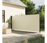 Festnight Auvent latéral rétractable 160x500 cm Store Brise Vue Jardin Retractable Store latéral Enroulable Brise Soleil Paravent Exterieur Opaque-Crème-160 x 500 cm
