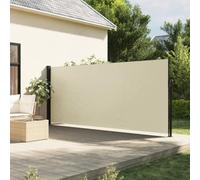 Festnight Auvent latéral rétractable 160x600 cm Store Brise Vue Jardin Retractable Store latéral Enroulable Brise Soleil Paravent Exterieur Opaque-Crème-160 x 600 cm