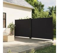 Festnight Auvent latéral rétractable 160x600 cm Store Latéral Vertical Paravent Rétractable Protection Solaire Brise Vue Rétractable pour Balcon Jardin Terrasse -Noir-160 x 600 cm