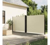 Festnight Auvent latéral rétractable 160x600 cm Store Latéral Vertical Paravent Rétractable Protection Solaire Brise Vue Rétractable pour Balcon Jardin Terrasse -Crème-160 x 600 cm