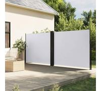 Festnight Auvent latéral rétractable 180x1200 cm Store Latéral Vertical Paravent Rétractable Protection Solaire Brise Vue Rétractable pour Balcon Jardin Terrasse -Blanc-180 x 1200 cm