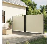 Festnight Auvent latéral rétractable 180x1200 cm Store Latéral Vertical Paravent Rétractable Protection Solaire Brise Vue Rétractable pour Balcon Jardin Terrasse -Crème-180 x 1200 cm