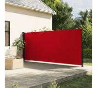 Festnight Auvent latéral rétractable 180x600 cm Store Brise Vue Jardin Retractable Store latéral Enroulable Brise Soleil Paravent Exterieur Opaque-Rouge-180 x 600 cm