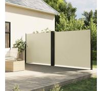 Festnight Auvent latéral rétractable 180x600 cm Store Latéral Vertical Paravent Rétractable Protection Solaire Brise Vue Rétractable pour Balcon Jardin Terrasse -Crème-180 x 600 cm