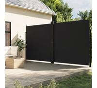 Festnight Auvent latéral rétractable 200x1000 cm Store Latéral Vertical Paravent Rétractable Protection Solaire Brise Vue Rétractable pour Balcon Jardin Terrasse -Noir-200 x 1000 cm