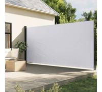 Festnight Auvent latéral rétractable 200x500 cm Store Brise Vue Jardin Retractable Store latéral Enroulable Brise Soleil Paravent Exterieur Opaque-Blanc-200 x 500 cm