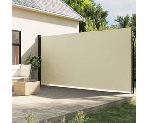 Festnight Auvent latéral rétractable 200x600 cm Store Brise Vue Jardin Retractable Store latéral Enroulable Brise Soleil Paravent Exterieur Opaque-Crème-200 x 600 cm
