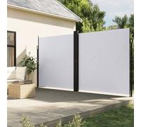 Festnight Auvent latéral rétractable 220x1000 cm Store Latéral Vertical Paravent Rétractable Protection Solaire Brise Vue Rétractable pour Balcon Jardin Terrasse -Blanc-220 x 1000 cm