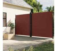 Festnight Auvent latéral rétractable 220x1000 cm Store Latéral Vertical Paravent Rétractable Protection Solaire Brise Vue Rétractable pour Balcon Jardin Terrasse -Marron-220 x 1000 cm