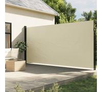 Festnight Auvent latéral rétractable 220x500 cm Store Brise Vue Jardin Retractable Store latéral Enroulable Brise Soleil Paravent Exterieur Opaque-Crème-220 x 500 cm