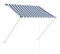 Festnight Auvent rétractable Store Balcon Hauteur réglable Auvent Jardin Auvent pour terrasse rétractable 150x150 cm Bleu et Blanc