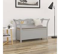 Festnight Banc de Jardin en Bois avec Rangement Banc Coffre extérieur Banc Coffre Rangement Bois-Dossier et accoudoir Pratiques-Gris