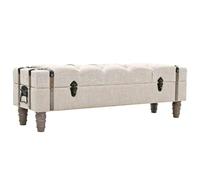 Festnight Banc de Rangement Blanc crème en Bois 111 x 34 x 37 cm Coffre de Rangement