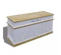 Festnight Banc de Rangement en Bois Massif 100 x 35 x 45CM