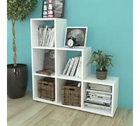 Festnight Bibliothèque Etagère de Bureau Etagere de Rangement Couleur Chêne/Blanc
