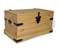 Festnight Bo?te de Rangement Style Corona Coffre de Rangement en Pin Mexicain Gamme Corona 91x49,5x47 cm