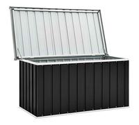 Festnight Boîte de Rangement de Jardin Coffre de Rangement Extérieur Anthracite 129x67x65 cm