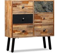 Festnight Buffet de style vintage Commode à 6 tiroirs en teck massif