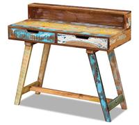 Festnight Bureau Table Console avec Deux tiroirs en Bois de récupération 100 x 45 x 90 cm