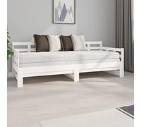 Festnight canape Convertible,lit Coulissant 2 Personnes, Lit d’Invité,Lit de Jour, Lit Double en Bois,lit Banquette,Banquette Convertible-Blanc-2x (80 x 200) cm