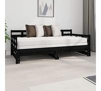 Festnight canape Convertibles,lit Coulissant 2 Personnes, Lit d’Invité,Lit de Jour, Lit Double en Bois,lit Banquette,Banquette Convertibl-Noir-2x (90 x 190) cm