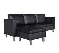 Festnight- Canapé d'angle de Salon en Cuir Artificiel 3 Places