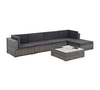 Festnight Canapé de Jardin en Résine Tressée Mobilier Exterieur pour Terrasse canape de Salon de Patio Grise + Gris foncé