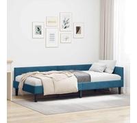 Festnight Canapé-lit 2 Places Lit Banquette Cadre de Lits 100x200 avec Sommier à Lattes Sofa-lit Moderne en Tissu pour Salon, Bureau, Appartement-Bleu-100 x 200 cm