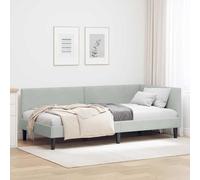 Festnight Canapé-lit 2 Places Lit Banquette Cadre de Lits 90x190 avec Sommier à Lattes Sofa-lit pour Salon, Bureau, Appartement-Gris clair-90 x 190 cm