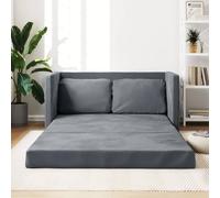 Festnight Canapé-lit canapé Convertible 2 Places Clic clac 2 Places Convertible bz Convertible 2 Places Canapé Chambre ado Canapé Deux Places Velours-Gris foncé-122x204x55 cm