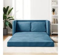 Festnight Canapé-lit canapé Convertible 2 Places Clic clac 2 Places Convertible bz Convertible 2 Places Canapé Chambre ado Canapé Deux Places velours-Bleu-122x204x55 cm