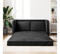 Festnight Canapé-lit canapé Convertible 2 Places Clic clac 2 Places Convertible bz Convertible 2 Places Canapé Chambre ado Canapé Deux Places velours-Noir-122x204x55 cm