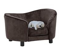 Festnight Canapé pour Chien Canapé pour Chat ou Petit Animaux Peluche Marron 69x49x40 cm