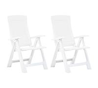 Festnight Chaise d'extérieur Inclinable Chaise en Plastique 2 pcs Blanc