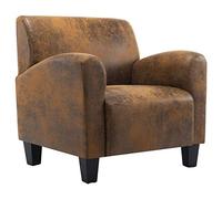 Festnight Chaise Fauteuil Bureau Fauteuil de Salon Similicuir Daim Marron