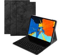Festnight Clavier Slim Shell Léger Smart Cover Flip Cover Sans Fil BT Case Clavier Détachable En Verre Trempé Stand Clavier En Cuir PU pour iPad Pro11 Pouce G