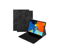 Festnight Clavier Slim Shell Léger Smart Cover Flip Cover Sans Fil BT Case Clavier Détachable En Verre Trempé Stand Clavier En Cuir PU pour iPad