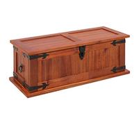 Festnight Coffre de Rangement en Bois Massif Boîte de Rangement Vintage 60 x 25 x 22 cm