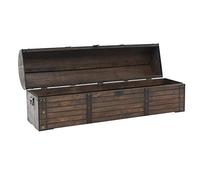 Festnight Coffre de Rangement en Bois Style Vintage Marron 120 x 30 x 40 cm Boîte de Rangement