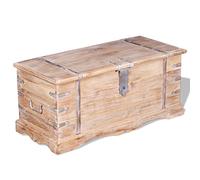 Festnight Coffre de Rangement Unique en Bois d'Acacia Verrouillable avec Deux Poignées Latérales