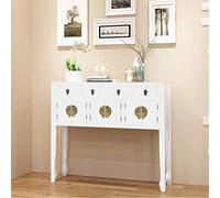 Festnight Commodes en Bois Buffet de 4 tiroirs de Blanc 95 x 24 x 91 cm
