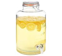 Festnight Distributeur d'eau Distributeur de Boisson en Verre avec Robinet Transparent 8 L