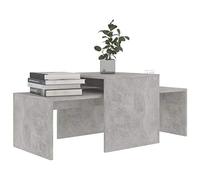 Festnight Ensemble de Tables Basses de Salon Table d'appoint Table Gigogne Gris béton 100x48x40 cm Aggloméré