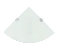 Festnight- Étagère de Coin avec Supports chromés 35 x 35 cm en Verre Blanc pour Cuisine, Salle de Bains, Salon