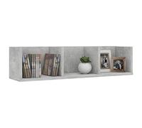 Festnight Étagère Murale Étagère de Rangement pour CD et DVD Gris béton 75x18x18 cm Aggloméré