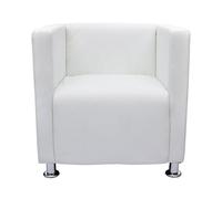 Festnight Fauteuil de Salon en Cuir de Blanc Fauteuils relaxants 71 x 54 x 69 cm