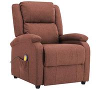 Festnight Fauteuil Relax Fauteuil électrique de Massage Siège de Massage Marron Tissu